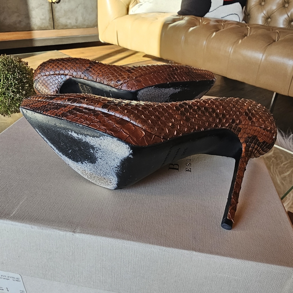 Burberry Brown Python Snakeskin Heels - image 3